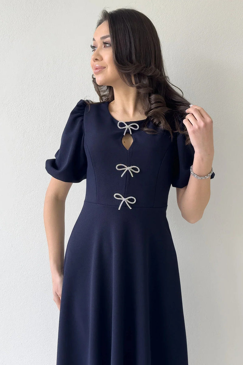 Navy Blue Midi Dress