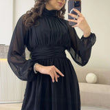 Black Short Chiffon Dress