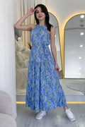 Blue Halter Neck Dress