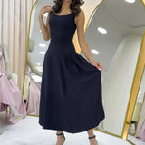 Black Midi Sleeveless Dress