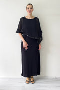 Black Mid-Length Chiffon Dress