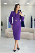 Purple Midi Pencil Dress
