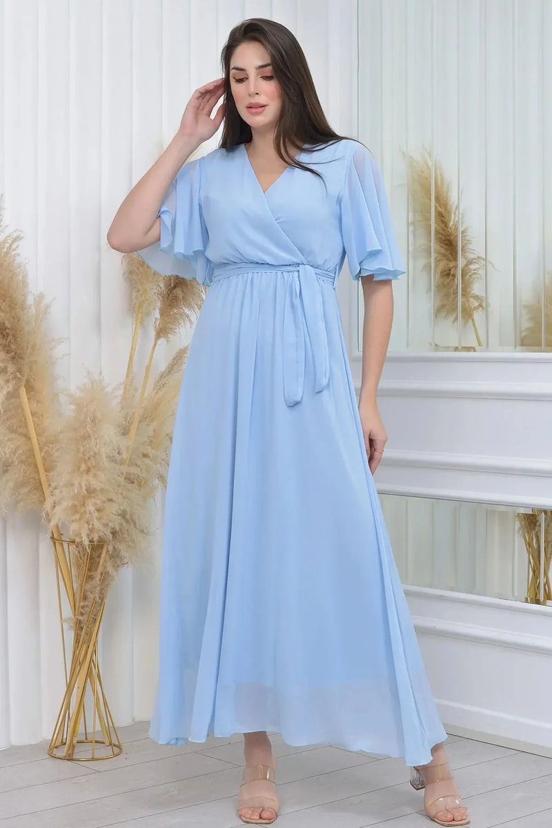 Women's Baby Bluesi Chiffon Sleeveless Plus Size Dress
