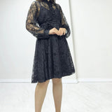 Black Short Lace Evening Dress