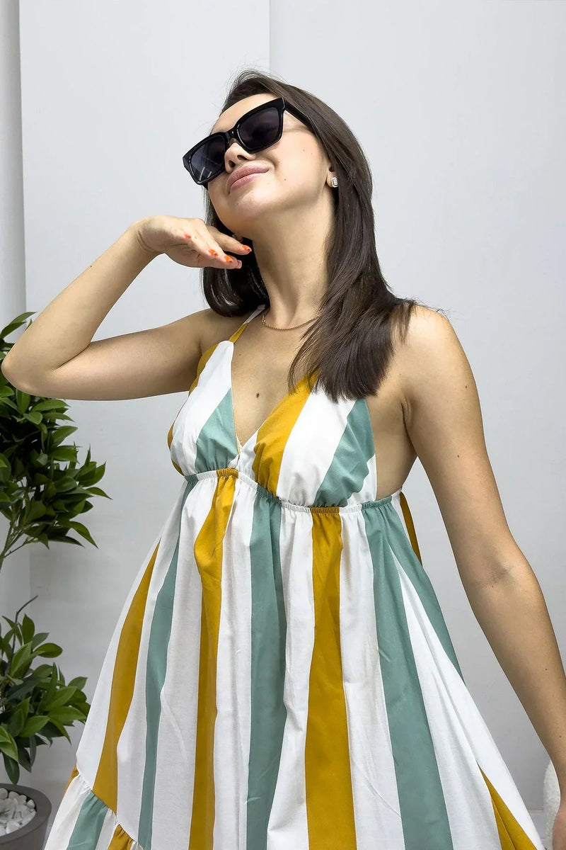 Women's Striped Summer Beach Dress