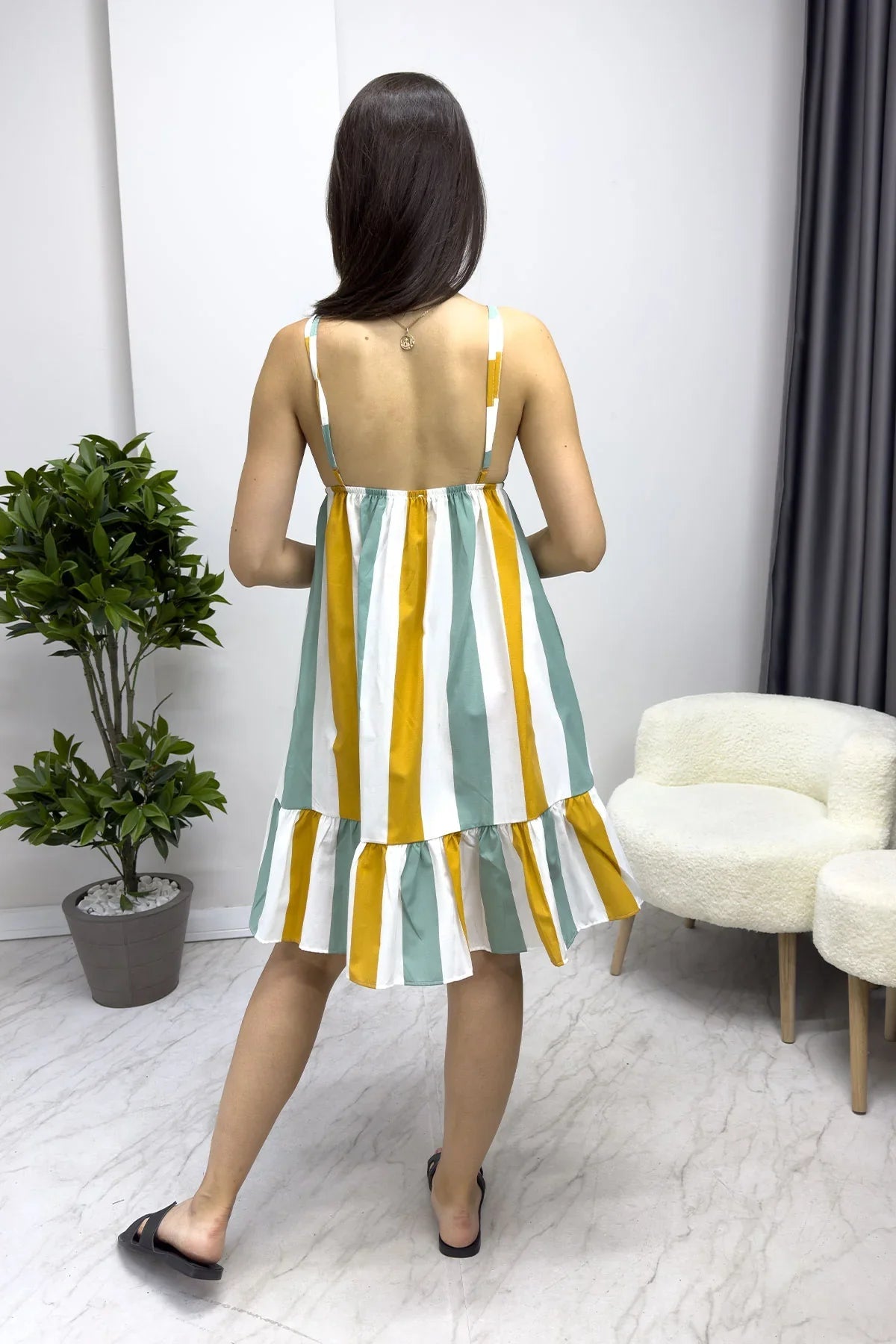 Women's Striped Summer Beach Dress