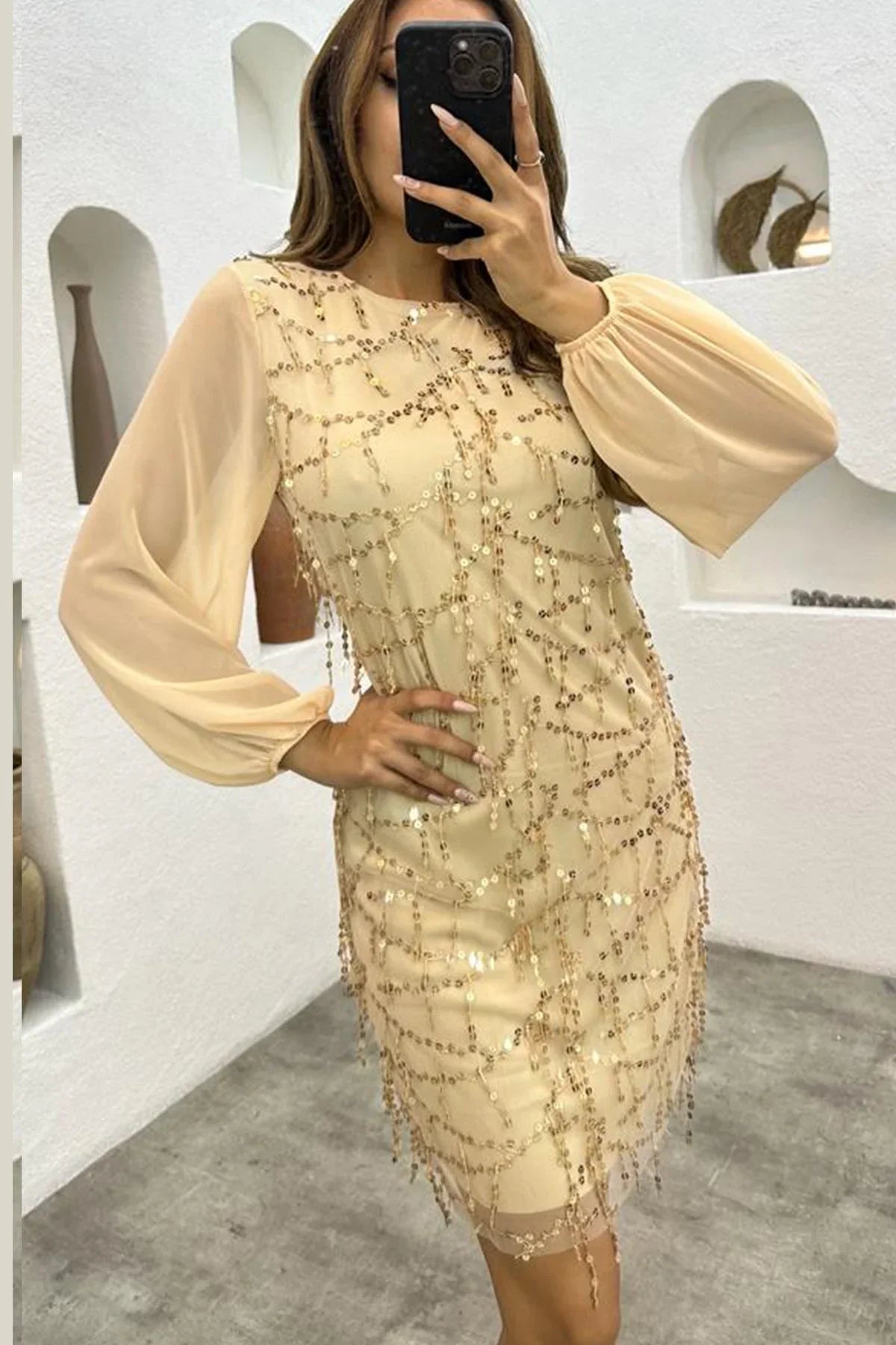 Women's Pulpayet Plus Size Dress Gold