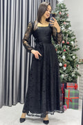 Black Midi Lace Dress