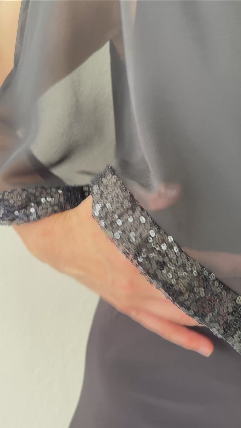 Black Mid-Length Chiffon Dress