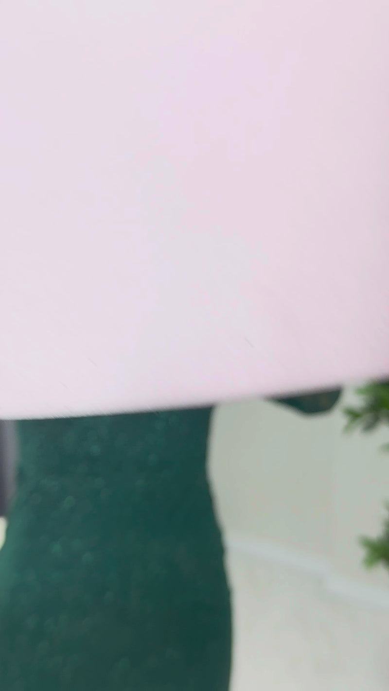 Emerald Green Square Neck Glittery Midi-Lenght Evening Dress