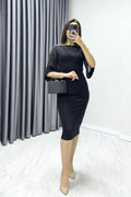 Black Pencil Midi Dress