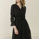 Black Short Chiffon Dress